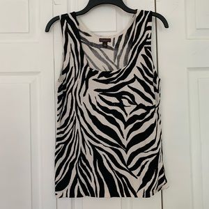 Dana Buchman Signature Zebra Print Tank Top